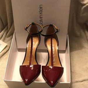 Calvin Klein Bayna 8.5M Patent Heel Ankle Strap
